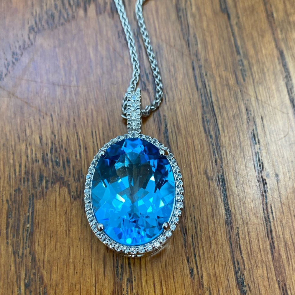 Macy’s Large Blue Topaz Pendant